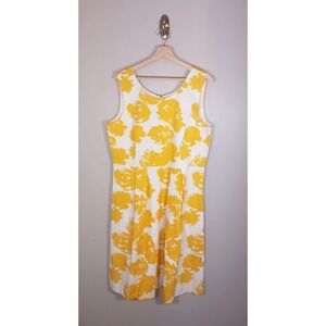 Talbots Floral Print Lined Fit & Flare Sleeveless Women's Dress Size 16 NWT